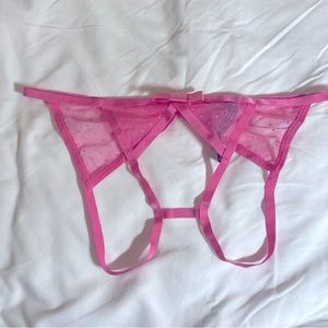 Victorias Secret Pink Strappy Cutout Back Open Panty